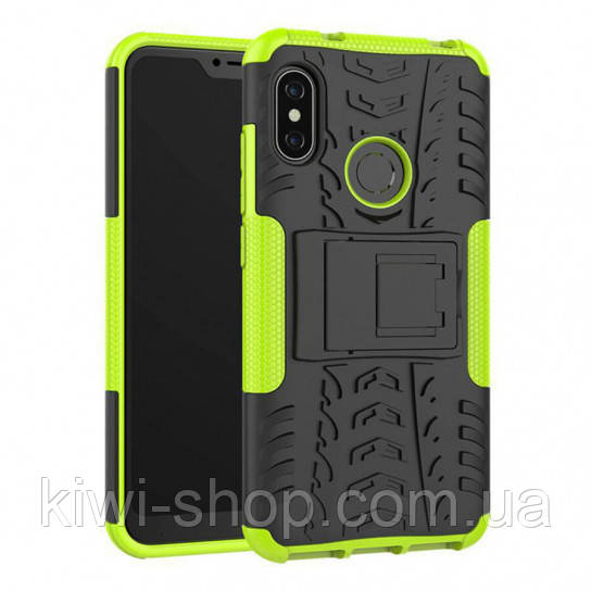 Протиударний двошаровий чохол Shield для Xiaomi Redmione 7/ note 7 pro/ note 7s з підставкою зелений