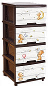 Комод з малюнком Ведмеді темно-коричневий 4 ящики (Алеана) 46.5*39.5*95.5 см