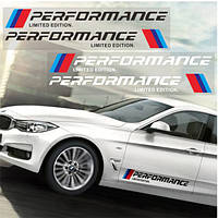 Виниловые наклейки на пороги bmw Performance (5,8х50см )