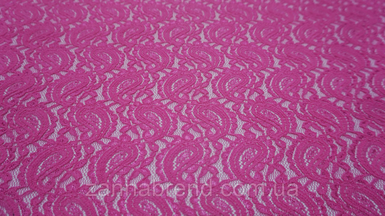 Тканина гіпюр рожевий "Огірки"