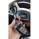 Шкіряний автомобільний брелок Audi Чорний, фото 4