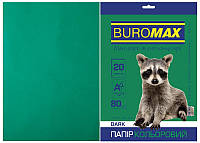 Бумага цветная А4 Buromax DARK 80гм2 темно-зеленый 20л. (BM.2721420-04)