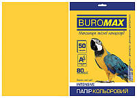 Бумага цветная А4 Buromax INTENSIV 80гм2 желтый 50л. (BM.2721350-08)