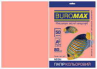 Бумага цветная А4 Buromax NEON 80гм2 розовый 50л. (BM.2721550-10)