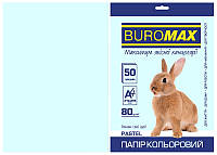 Бумага цветная А4 Buromax PASTEL 80гм2 голубой 50л. (BM.2721250-14)