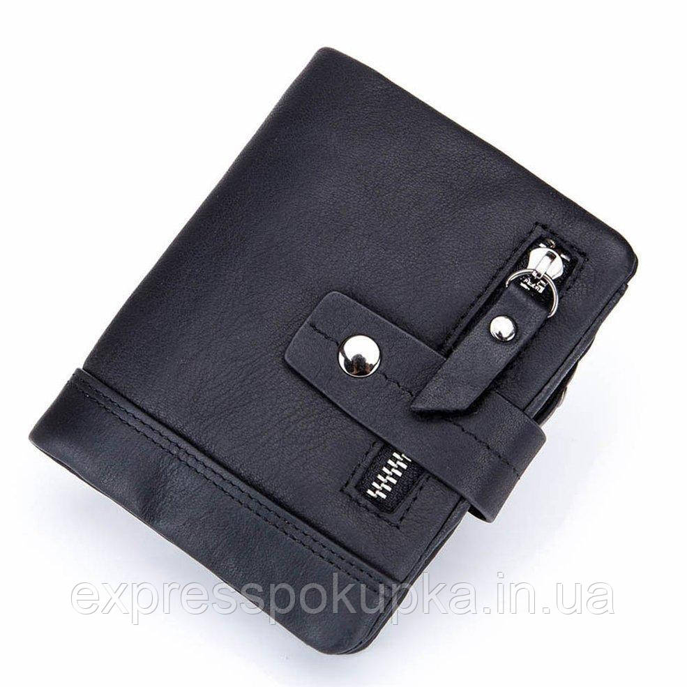 Чоловічий шкіряний гаманець Stela Italia  ⁇  Чоловічий гаманець із натуральної шкіри Чорний