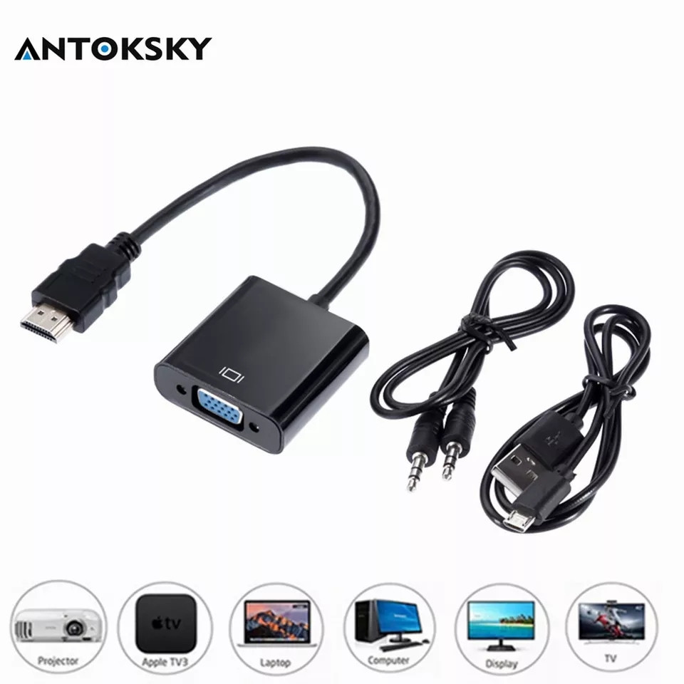 Адаптер HDMI — VGA зі звуком і живленням
