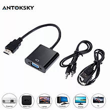 Адаптер HDMI — VGA зі звуком і живленням