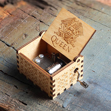 Музична скринька дерев'яна з мелодією Queen — Богемська рапсодія v1