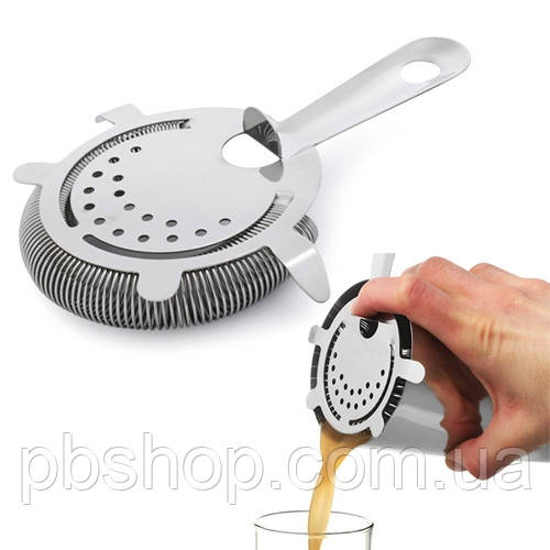 Стрейнер сито фільтр для коктейлів шейкера бару, нержавійка, фото 1