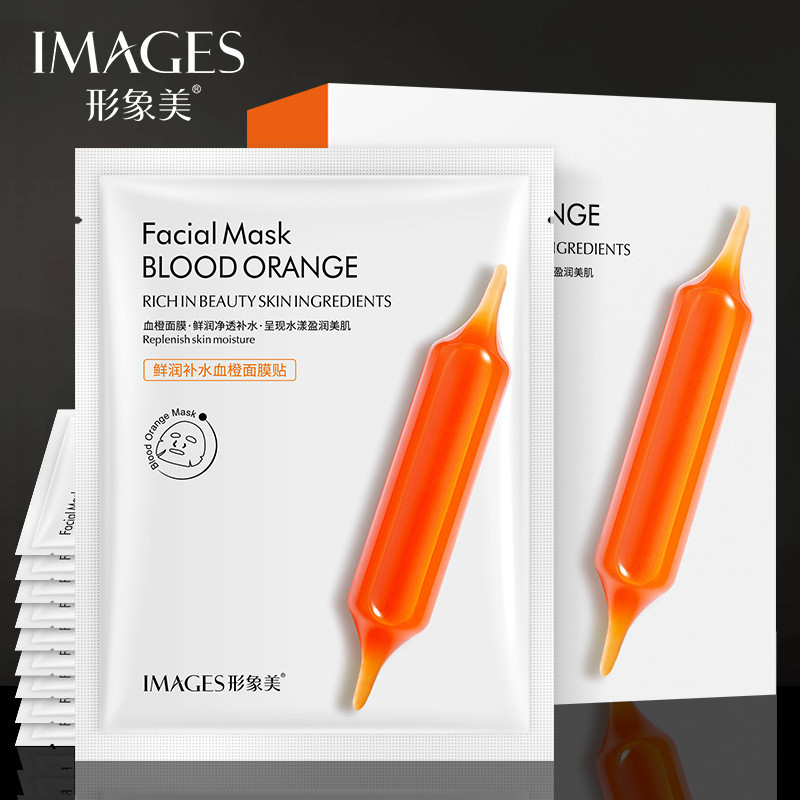 Тканинна маска-серветка з екстрактом червоного апельсина IMAGES Facial Mask Blood Orange (25мл), фото 1