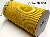 Шляпная резинка "Круглая резинка" толщина 3 мм цвет Желтый