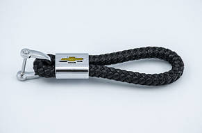 Шкіряний автомобільний брелок Chevrolet Чорний