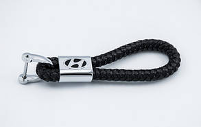 Шкіряний автомобільний брелок Hyundai чорний