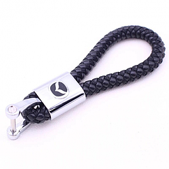 Шкіряний автомобільний брелок Mazda чорний