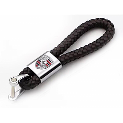 Шкіряний автомобільний брелок  Porsche чорний