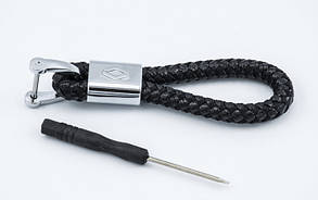 Шкіряний автомобільний брелок  Renault чорний