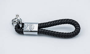 Шкіряний автомобільний брелок Volvo чорний