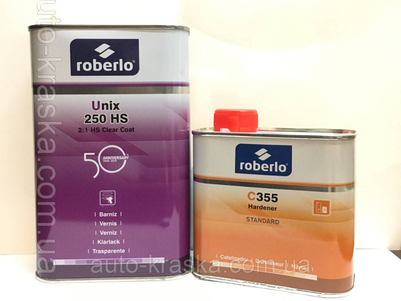 2К Акрило-уретановий лак Roberlo Коста5 150HS (1 л) + затверджувач Р5000 (0,5 л)