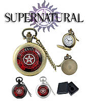 Карманные часы пентаграмма на красном Сверхъестественное / Supernatural