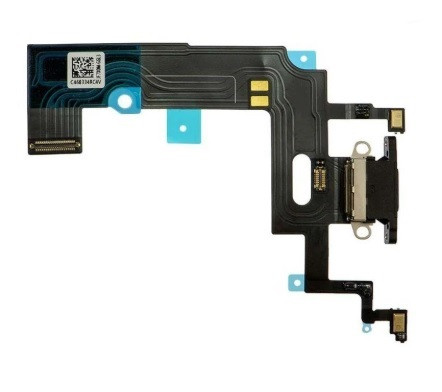 Шлейф ( Flat cable, flex ) для Apple iPhone XR з роз'ємом зарядки і мікрофоном (Чорний) Оригінал, фото 1