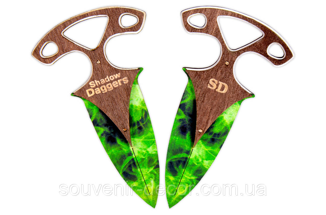 Дерев'яні Дитячі Ножі Тичковi CS GO EMERALD GREEN, іграшкова зброя, фото 1
