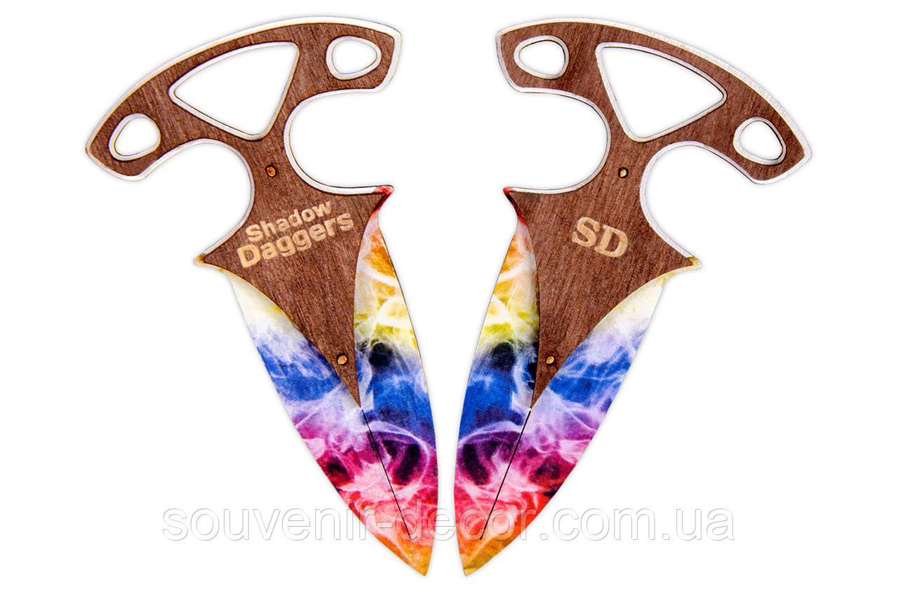 Дерев'яні Дитячі Ножі Тичковi CS GO MARBLE FADE, іграшкова зброя, фото 1