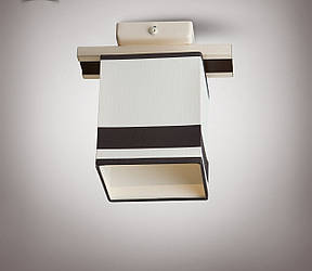 Люстра 1 лампова дерев'яна з абажуром для спальні, кабінету, передпокою