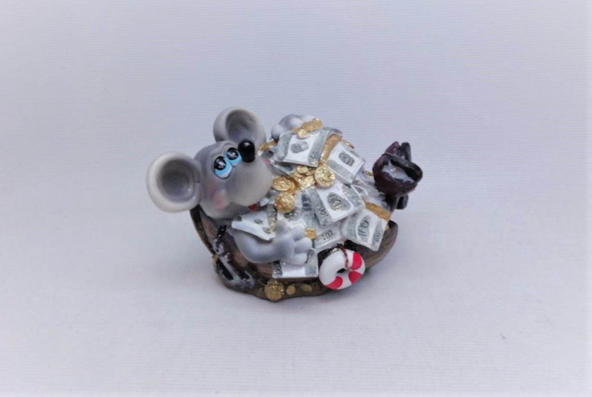 Скарбничка Миша 13х11 см, Скарбничка миша, подарунок на Новий Рік 2020, скарбничка символ Нового Року