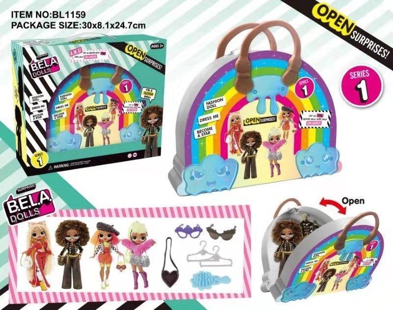 Игровой набор кукла Bella Dolls BL1159 сумка д/ девочек в кот. кукла 17,5см+сюрпризы: одежда, украш