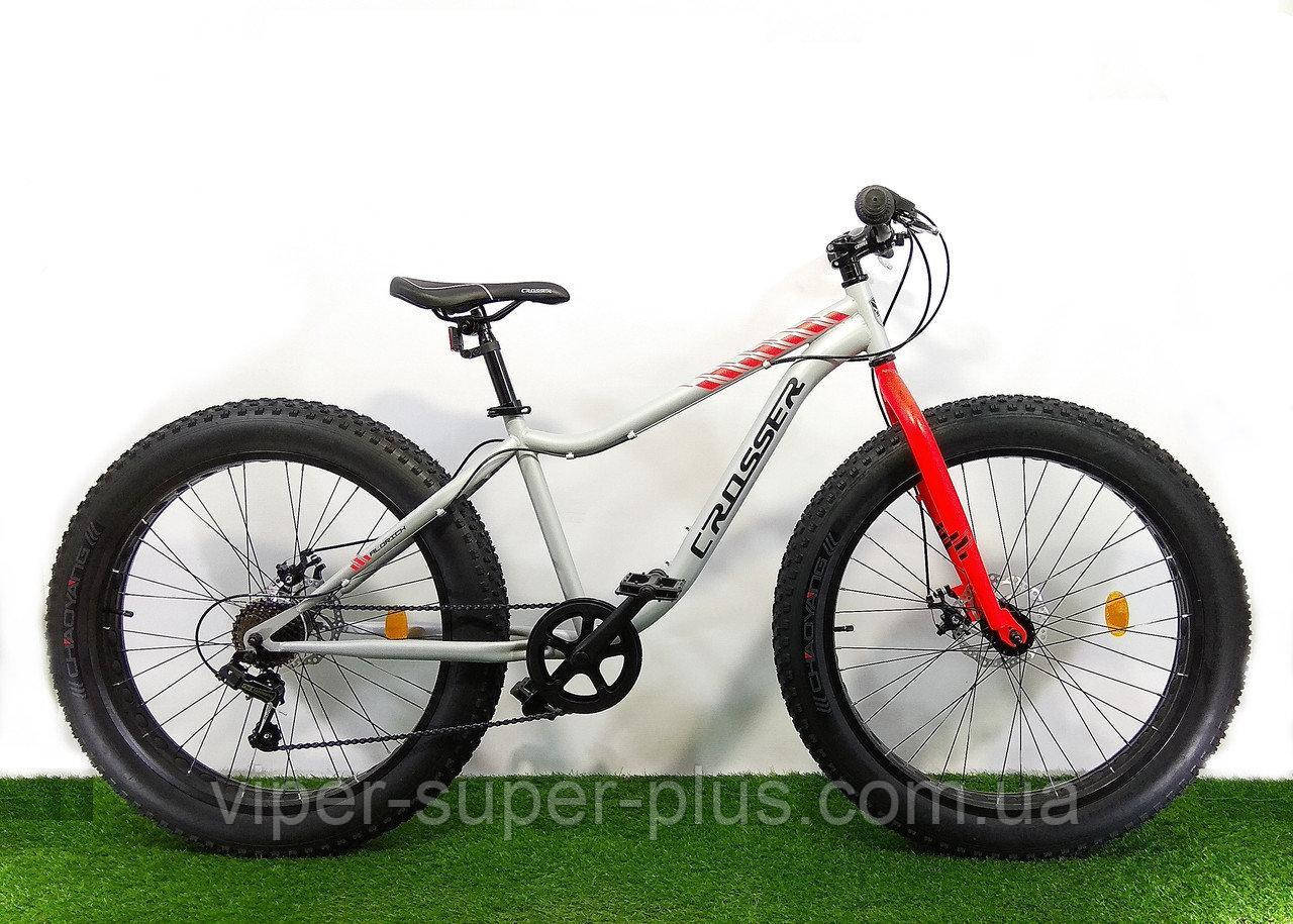 Велосипед фетбайк Crosser Fat Bike 26" (позашляховик)