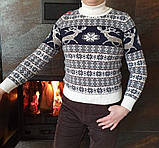 Молодіжний в'язаний светр з оленями розміри M, L,XL,XXL, фото 7