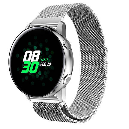 Браслет металевий SK Milanese для Samsung Xiaomi Huawei Garmin Suunto 20mm Silver, фото 1