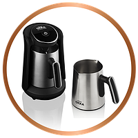 Електротурка Okka Arzum Minio Pro Хром 480 Вт, Електричний кавник для дому та офісу, кавоварка компактна