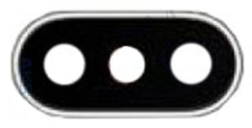 Скло Камери для Apple iPhone X в рамці (Срібляста), фото 1