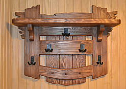 Вішалка настінна під старовину з кованними гачками