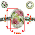 Намистина Шарм Граненна Півонія, Колір Втулки Срібло, Намистини для Браслетів, Матеріали для Виготовлення Прикрас, фото 2