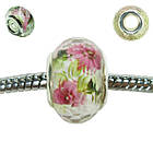 Намистина Шарм Граненна Півонія, Колір Втулки Срібло, Намистини для Браслетів, Матеріали для Виготовлення Прикрас, фото 6