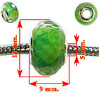 Намистина Шарм Рондель Гранена Листя, Фурнітура на Біжутерію, Намистини Скляні для Браслетів Шнур Паракорд, фото 2