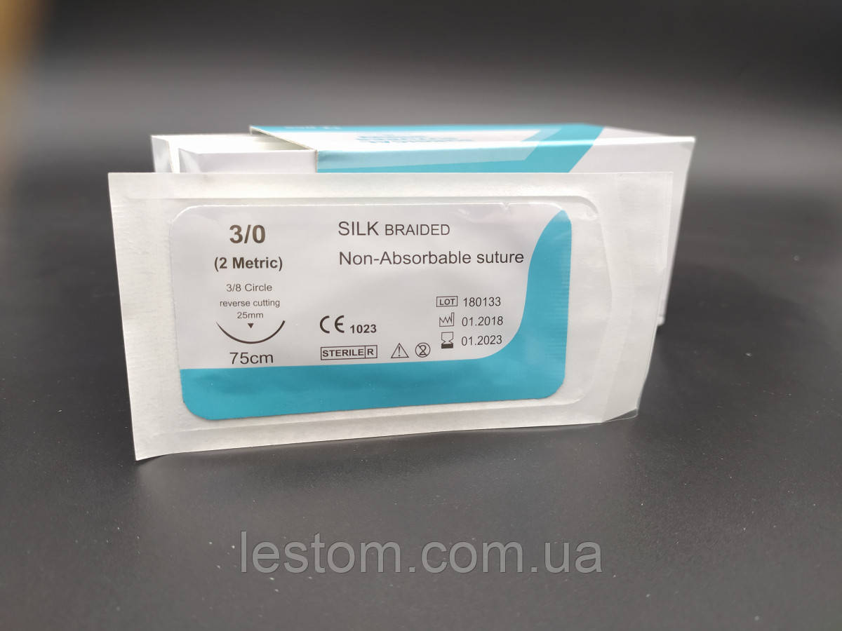 Шовк USP 3/0 (EP 2) с звор. ріж. голкою 25мм 3/8 кола