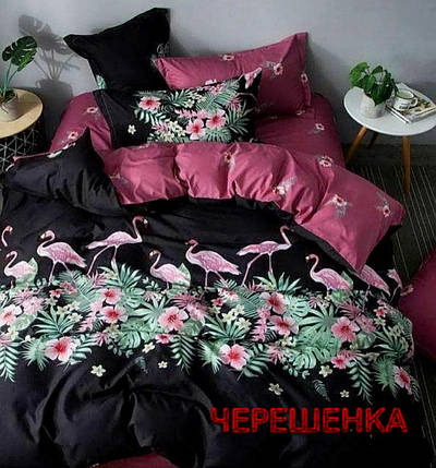 Тканина для постільної білизни Бязь "Gold" Lux GL3025 (A+B) - (50м+50м) з фламінго, фото 1
