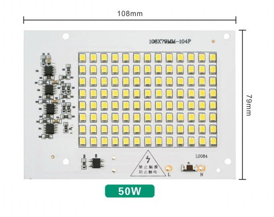 LED плати світлодіодні складки SMD2835 прожектор 50 Вт 220 В (Біле світло)