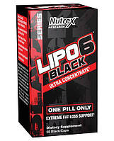 Nutrex, Lipo-6 Black Ultra Concentrate (60 капс), жироспалювач Lipo-6