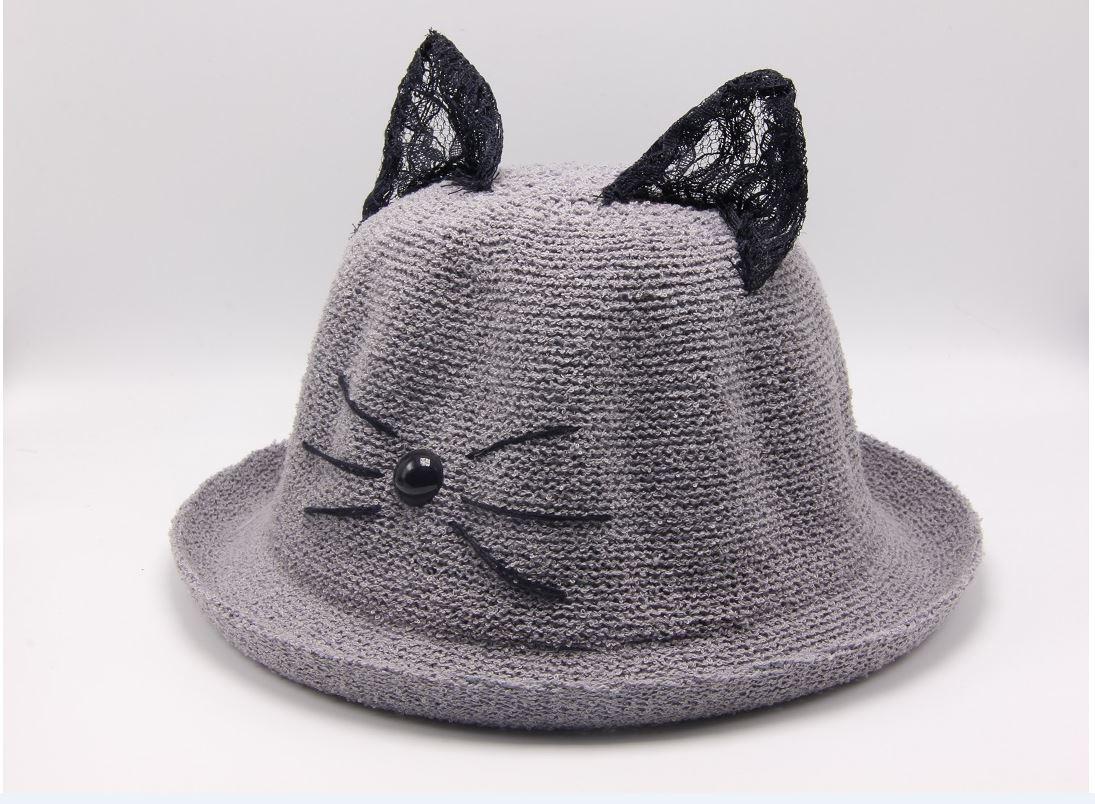 Капелюх для дівчинки M&JJ Кішечка Сірий 50-52 (445), фото 1