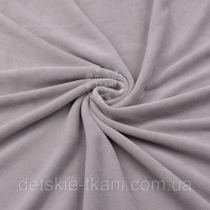 Бавовняний велюр сірого кольору (теплий відтінок), фото 1