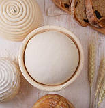 Кошик для розстоювання з ротанга на 500 г з чохлом тканинним (діаметр 18 см), фото 3