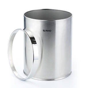 Кошик для сміття металевий 10 л без кришки Rixo Solido WB102S відро для сміття в офіс готель вбиральню, фото 2