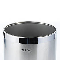 Кошик для сміття металевий 10 л без кришки Rixo Solido WB102S відро для сміття в офіс готель вбиральню, фото 3