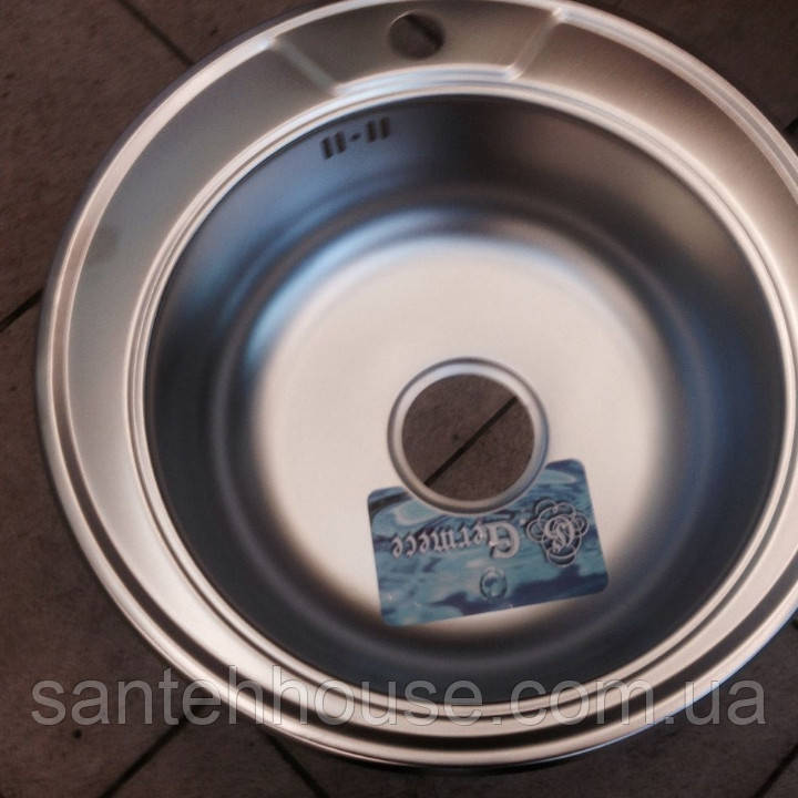 Мийка з неіржавкої сталі кругла кухонна 49 0,8 мм