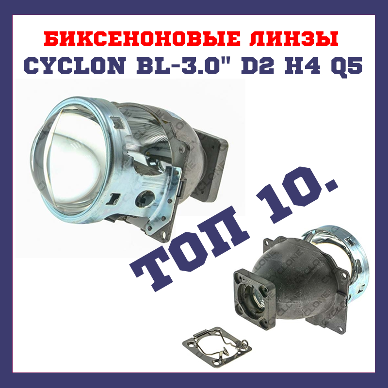 Біксенонові лінзи CYCLON BL-3.0" D2 H4 Q5